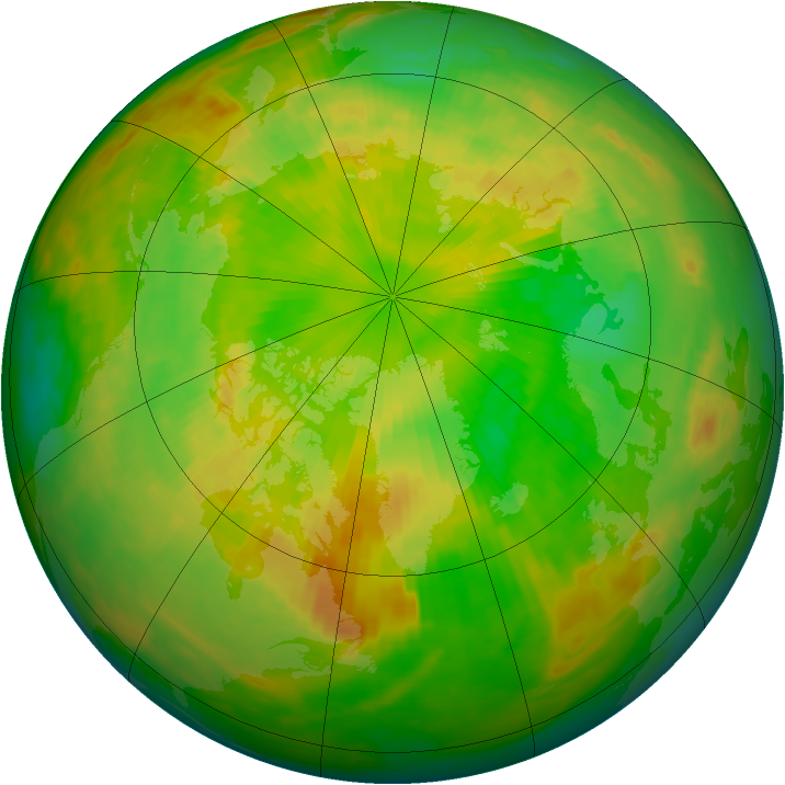 Arctic ozone map for 29 May 1992